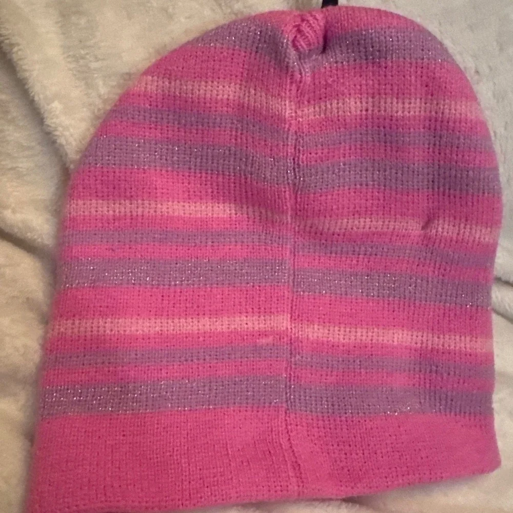 Disney Princess Beanie Hat and Gloves Set Pink Purple Silver Sparkles OSFM NWT